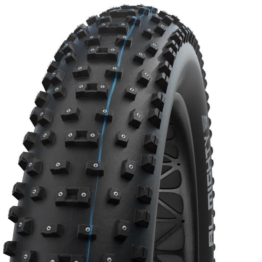 Al Mighty Tire, Black, Super Ground, Tubeless Easy, Addix SpeedGrip, 328 alloy studs, Folding