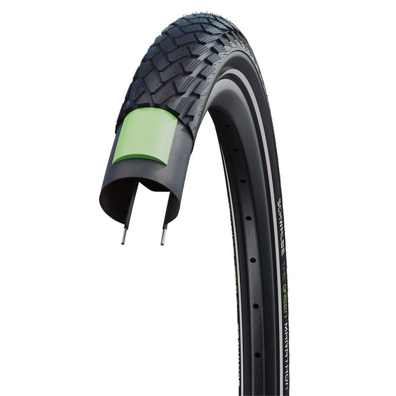 Marathon Tire, Black w/Reflective Strip, GreenGuard, Addix Eco, Wire