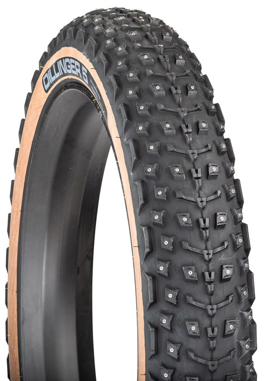Dillinger 5 Tire - Tubeless, Folding, Tan, 60 TPI, 258 Concave Carbide Aluminum Studs